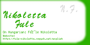 nikoletta fule business card